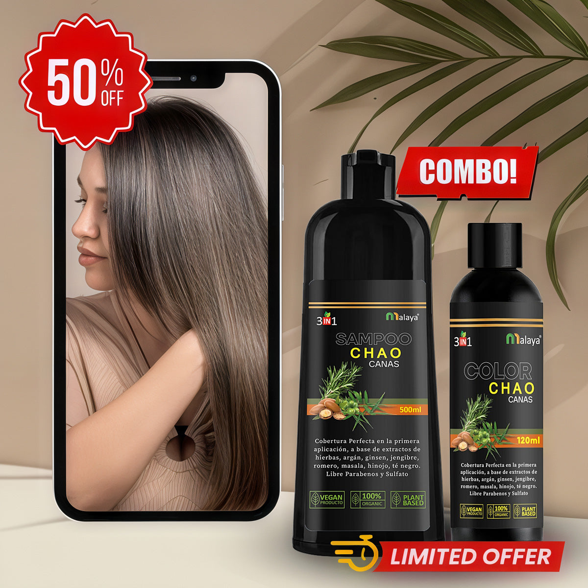 SHAMPOO CHAO  CANAS + TRATMIENTO
